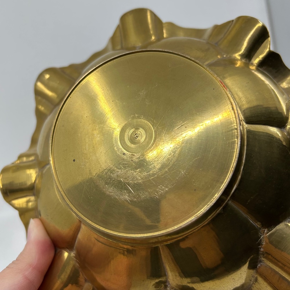 Vintage Brass Gold Tone Cigar Ashtray Mid Century Star Burst Hollywood Regency - Picture 13 of 16